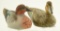 Lot #387 - Pair of William Veasey, Delaware carved half size Green -Wing teal decoys hen and