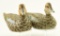 Lot #389 - Pair of William Veasey, Delaware carved half size size Green -Wing teal decoys hen