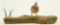 Lot #438 - Helen Lay Strong, Seneca Falls, NY mini carved standing quail on driftwood 2” high x