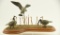 Lot #440 - Superb miniature carved Canada Geese habitat display by M.L. Carey, Cotton Patch, DE