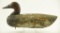 Lot #497 - Primitive Canvasback Drake decoy w/painted “R” on underside loss of paint with