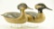 Lot #524 - Pair of New Jersey Balsa model hooded Mergansers by Cliff Alsapp 1992 Excellent paint