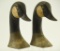 Lot #532 - Pair of Cast iron molded and Paint ed Canada Goose Head Bookends/Door Stops 8” each