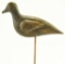 Lot #573 - Primitive New England Origin Carved Plover with Rare raised wings, loss paint and lots