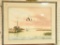 Lot #587 - Framed Watercolor of Canada Geese over Marsh Signed Steve Russell with Note by Texas