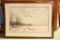 Lot #608 - Framed Watercolor of Geese in snow covered cornfield signed Ned Ewell lower right