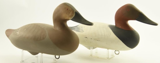 Lot #356 - Pair of 1966 Madison Mitchell, Havre de Grace, MD Canvasbacks  drake and hen both