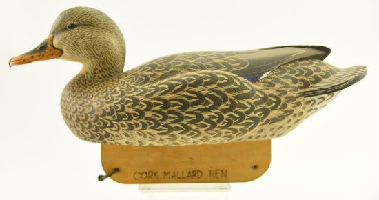 Lot #357 - Superb Cork Body Mallard Hen by Adam Grebeck 2004 with glassed in lead weight into