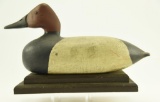 Lot #332 - Norman Hardy, Trenton, NJ Delaware River model Canvasback drake decoy on wooden
