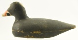 Lot #350 - New England Surf Scooter decoy  in original paint 18” x 9” from the Porter Hopkins