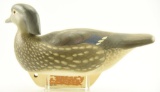 Lot #426 - 1990 Vernon Bauer Arkville, NY carved Cork body 13”Wood Duck hen decoy signed dated