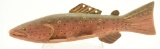 Lot #441 - F.H. Jennings, New Jersey carved Brook Trout Fish decoy branded FHJ on underside 8 ½