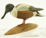 Lot #447 - General H.G. DeGavre Onancock, VA miniature carved full body Shoveler drake on drift