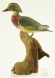 Lot #460 - Gerald Robertson, Blue Hill, Maine miniature carved full body standing Wood Duck on