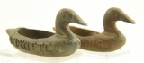 Lot #465 - (2) Cast iron figural duck advertising ash trays by Weiskittel Bath Tubs and Fire King