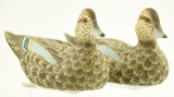 Lot #467 - (2) William Veasey, Elkton, MD ½ size carved Green Wing Teal hens from the each