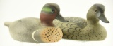 Lot #471 - Pair of 1997 cork body Green Wing Teal by Bill Fountain signed and dated on underside
