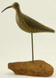 Lot #472 - David Rhodes Absecon, NJ standing Eskimo Curlew on driftwood 15 ¾” signed on underside