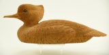 Lot #475 - Magnificent carved Hooded Merganser in Natural Finish with superb detail by John