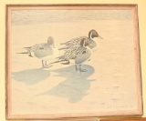 Lot #481 - Large framed Print on board of Three Pintail Drakes signed Don Eckelberry 1968 39” x 33