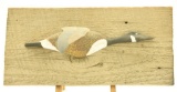 Lot #506 - Larry Scanlon Decoys half body flying Canada Goose on reclaimed wood board signed on