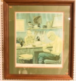Lot #515 - Framed Harryman print signed by Lem Ward and Steve Ward of “L.T. Ward & Bro Wildfowl
