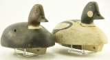 Lot #522 - Pair of Early Balsa model Wildfowler style Goldeneyes Drake and Hen (drake has loose