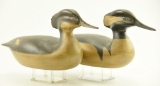 Lot #524 - Pair of New Jersey Balsa model hooded Mergansers by Cliff Alsapp 1992 Excellent paint