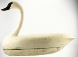 Lot #526 - Large Swan Decoy by J.P. Hand, Car michael New Jersey. Branded on underside JP HAND.