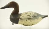Lot #530 - Joe Dye, Perryville, MD primitive working model Canvasback drake decoy 14 ½”