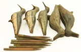 Lot #582 - Rare Complete set of (12) metal folding “Tinnie” shorebirds in carry case with (10)