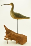 Lot #596 - Superb Long Billed Curlew by David Rhodes Absecon, NJ on driftwood S/N 1991 25” x 20