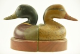 Lot #598 - Pair of Wildfowler Decoy Factory Mallard Bookends circa 1940 6 ½” each
