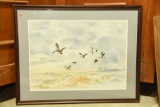 Lot #609 - “Cornfield Canadas” framed print by Lem Ward 1972 signed lower right pencil 29” x 37