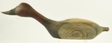 Lot #612 - Large carved Swimming model Canvas back drake decoy unsigned 26” long (split in back)