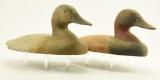 Lot #614 - Pair of Upper Bay Cast iron sink Cox Canvasback decoys hen and drake (McKinney Mold,