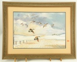 Lot #624 - “Cornfield Canadas” framed print by Lem Ward 1975 27” x 22”