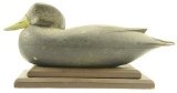 Lot #625 - New Jersey Black Duck on wooden stand with fluted tail original paint (damaged bill)
