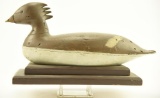 Lot #640 - Early Barnegat Bay model Merganser Hen decoy on stand damaged bill and tail with