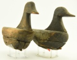 Lot #642 - Pair of Early New England Scaup Decoys in crude from one is branded on underside