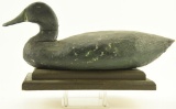 Lot #646 - Early model Black Duck on wooden base used at the Currituck Hunting Club 16” with