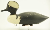Lot #651 - New England Region hooded Merganser Drake Decoy in early working repaint 14”