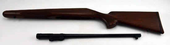 Lot #24 - Remington 31” rifle stock and 18” rifle barrel with German Nazi markings
