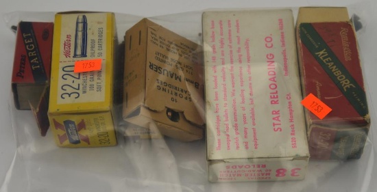 Lot #28 - Bag of Miscellaneous Ammo: (1) Full box of Master-Match .38 Special Wad Cutters (50rds)