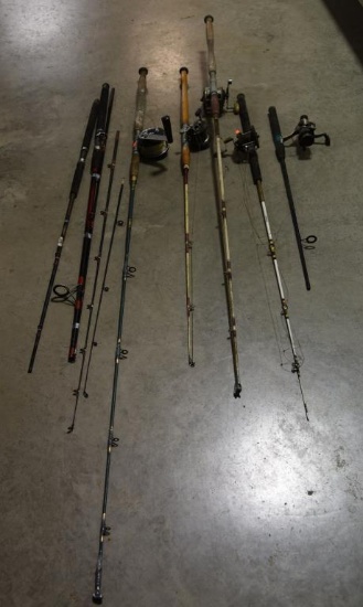 Lot #4 - Vintage fishing rod lot Penn model 149 level wind combo, (2) Penn No. 88 level wind