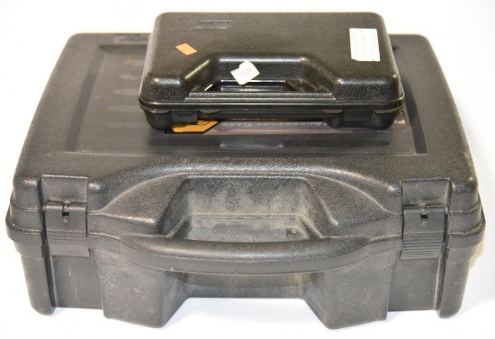 Lot #59 - Plano Pistol/Accessories Hard case 15”x 13” and small plastic hard case 9” x 6”