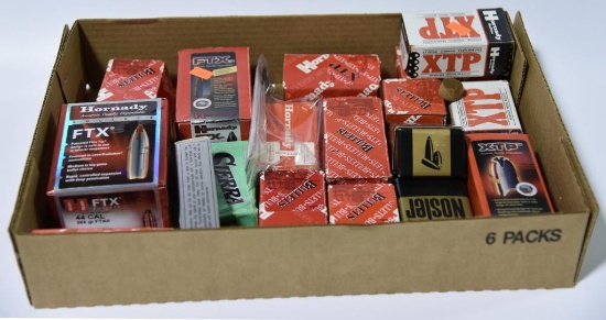 Lot #67 - Entire flat of large Qty of bullets: Hornady FTX .44 cal 265 grain, Hornady 38 Cal 158