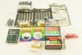 Lot #172 - Wooden finger jointed box full of archery supplies and broadheads: Lazer Pro-Max, Pro