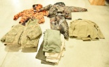 Lot #197 - Qty of hunting clothes to include: Winchester XL Orange Camo Field Jacket, Cabela’s