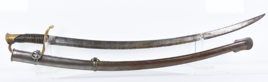 Lot #259D - Reproduction US Mdl 1840 Artillery Sabre with Metal Scabbard. Damage to blade.